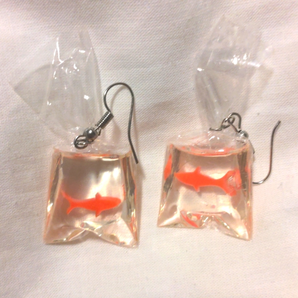 Goldfish Earrings quirky animal jewelry